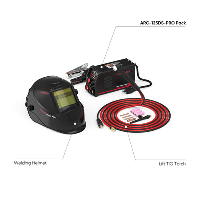 ARC-125 welder+lift TIG torch+helmet