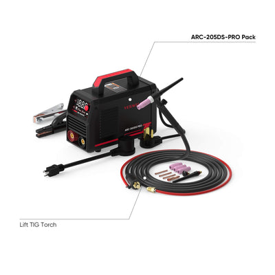 ARC-205DS-PRO Digital Display 110V/220V Stick & Lift TIG In One Stick Welder Hardware > Tools > Welders & Plasma Cutters YesWelder Welder+Comob Bundle｜ Only $135.09 (Save $63.89) 