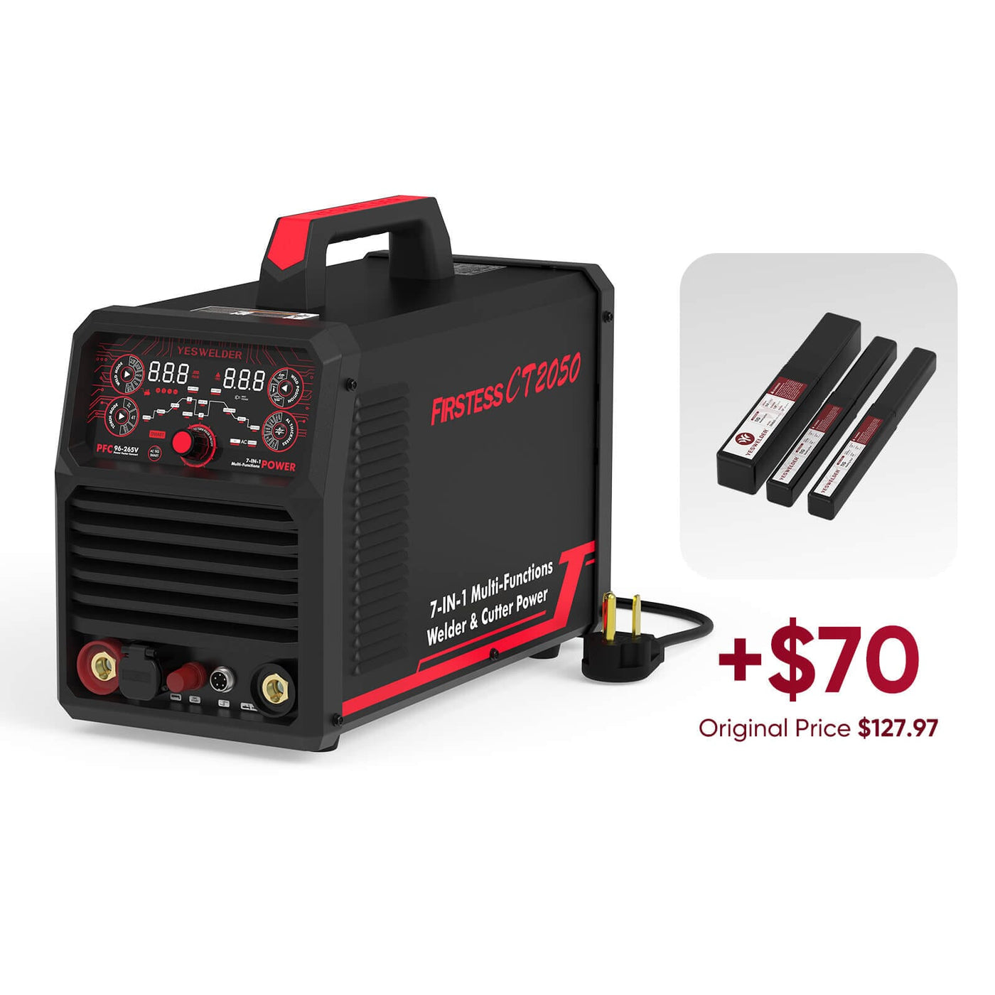 CT2050 Powerful 7-in-1 Welder & Cutter +tig rods