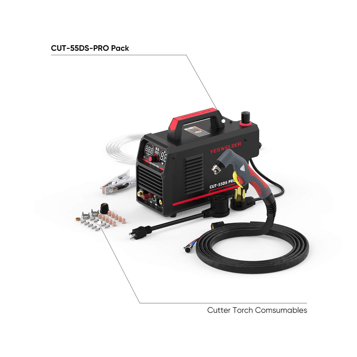 CUT-55DS-PRO Digital Display Non-HF Non-Touch Pilot Arc Plasma Cutter