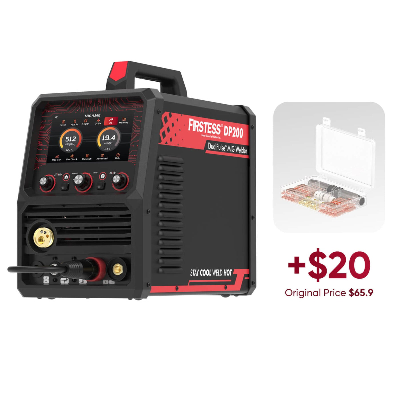 Firstess DP200 Multi-Process MIG Welder Hardware > Tools > Welders & Plasma Cutters YesWelder Welder+ MIG Kits Only 579USD 