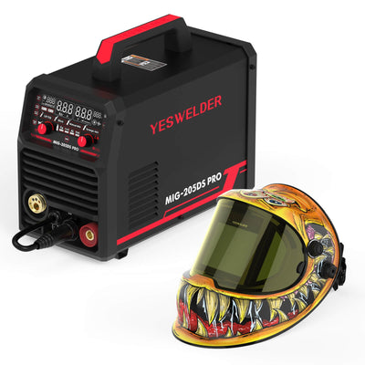 LYG-Q800D-YM Larry Customize Monster Graphic Auto-Darkening Welding Helmet +MIG-205DS MIG Welder 