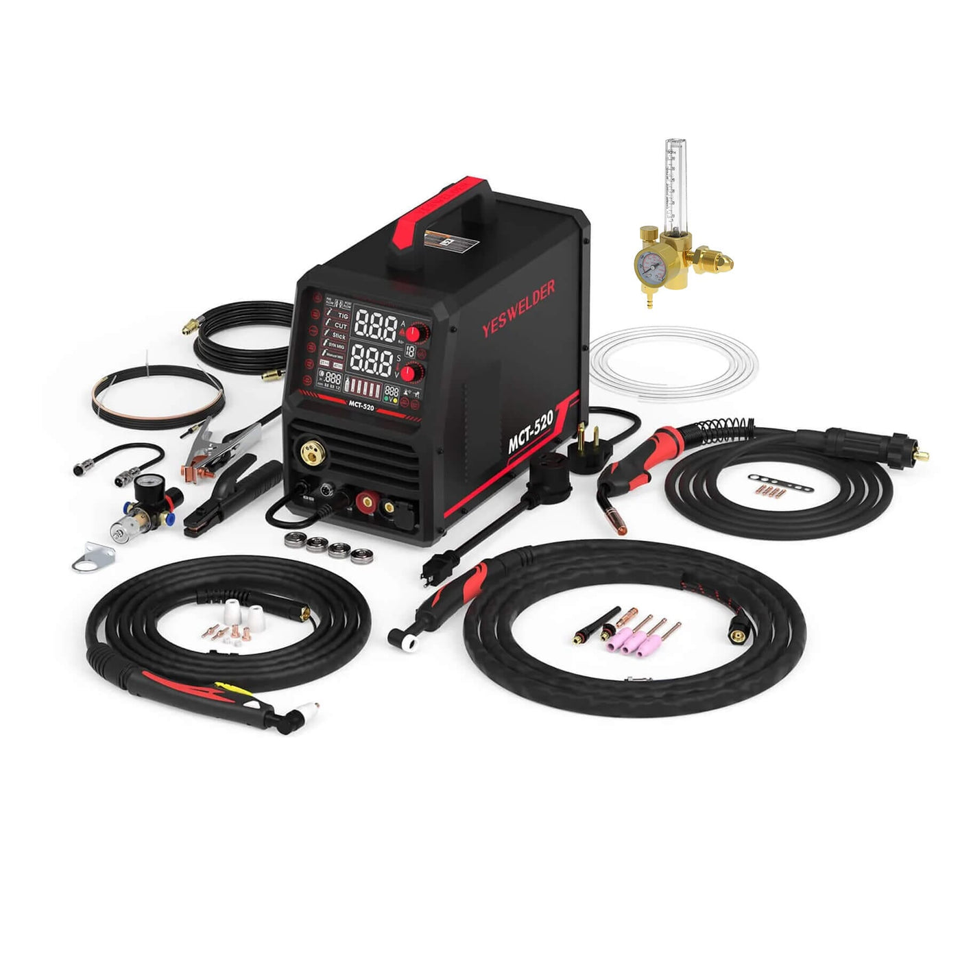 MCT520 5-in-1 MIG/TIG/Stick/CUT Welder | HF Start | Spool Gun Compatible | 110/220V Combo Machine Hardware > Tools > Welders & Plasma Cutters YesWelder Welder&Cutter+Regulator｜ Only $517.99 (Save $221.99) 