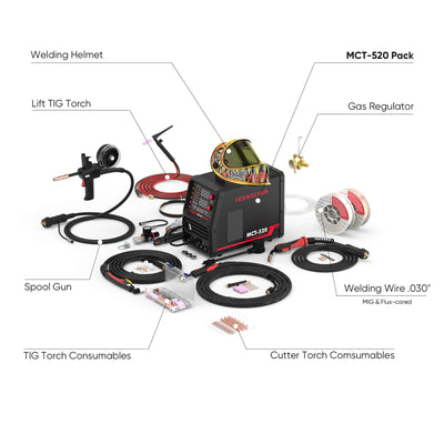 MCT520 5-in-1 MIG/TIG/Stick/CUT Welder | HF Start | Spool Gun Compatible | 110/220V Combo Machine Hardware > Tools > Welders & Plasma Cutters YesWelder Welder&Cutter+Promo Bundle｜ Only $835.82 (Save $413.10) 