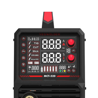 MCT520  MIG/TIG/Stick/CUT | HF Start | Spool Gun Support | 110/220V Welder and Cutter