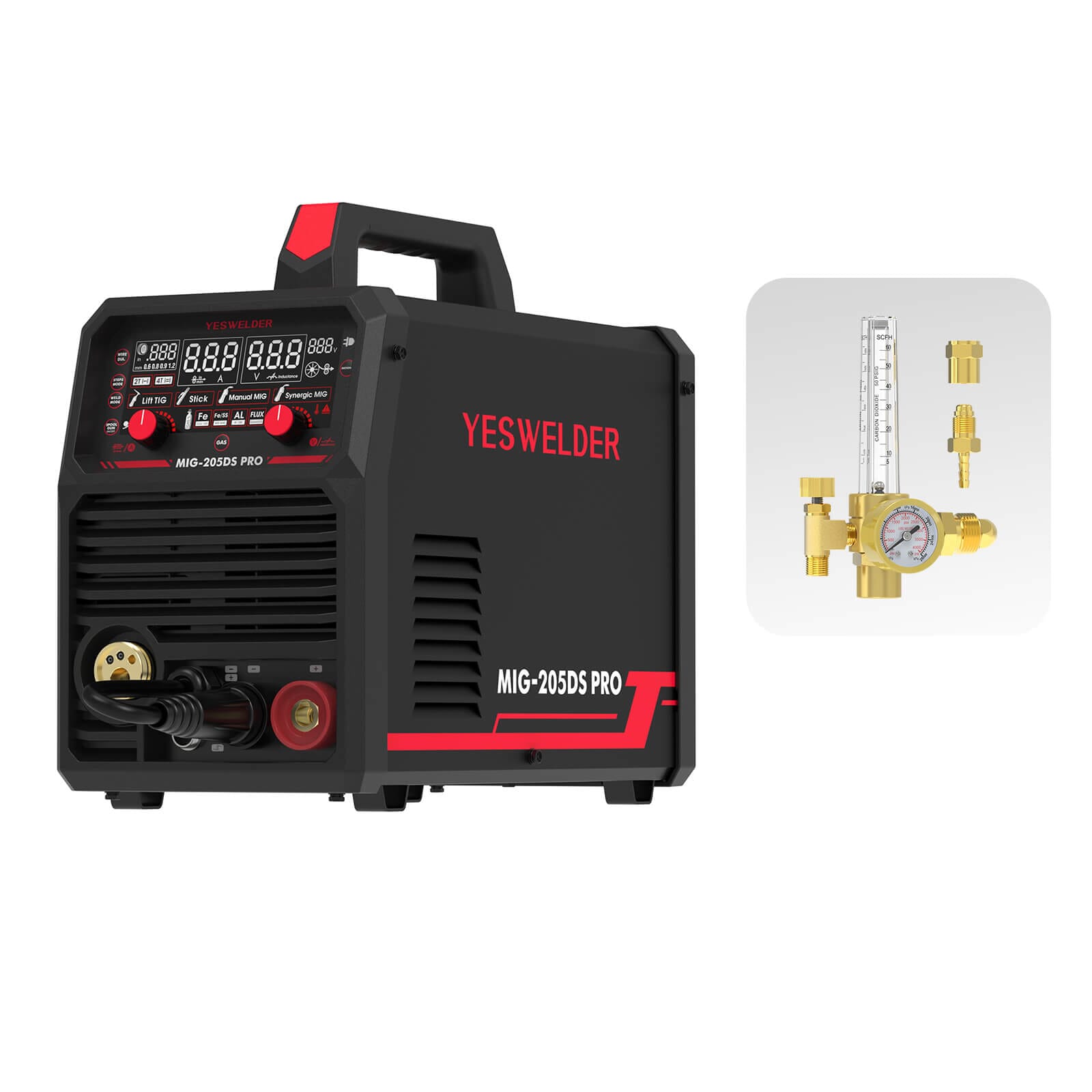 MIG-205DS-Pro Multi-Process MIG Aluminum Welder Hardware > Tools > Welders & Plasma Cutters YesWelder Welder+Regulator 