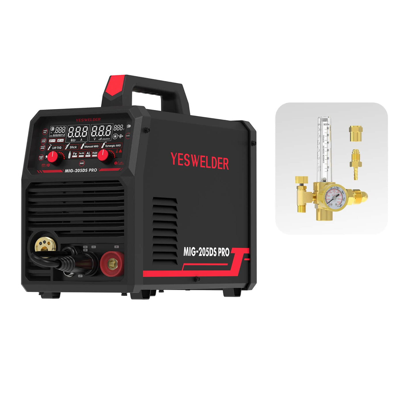 MIG-205DS-Pro Multi-Process MIG Aluminum Welder Hardware > Tools > Welders & Plasma Cutters YesWelder Welder+Regulator 