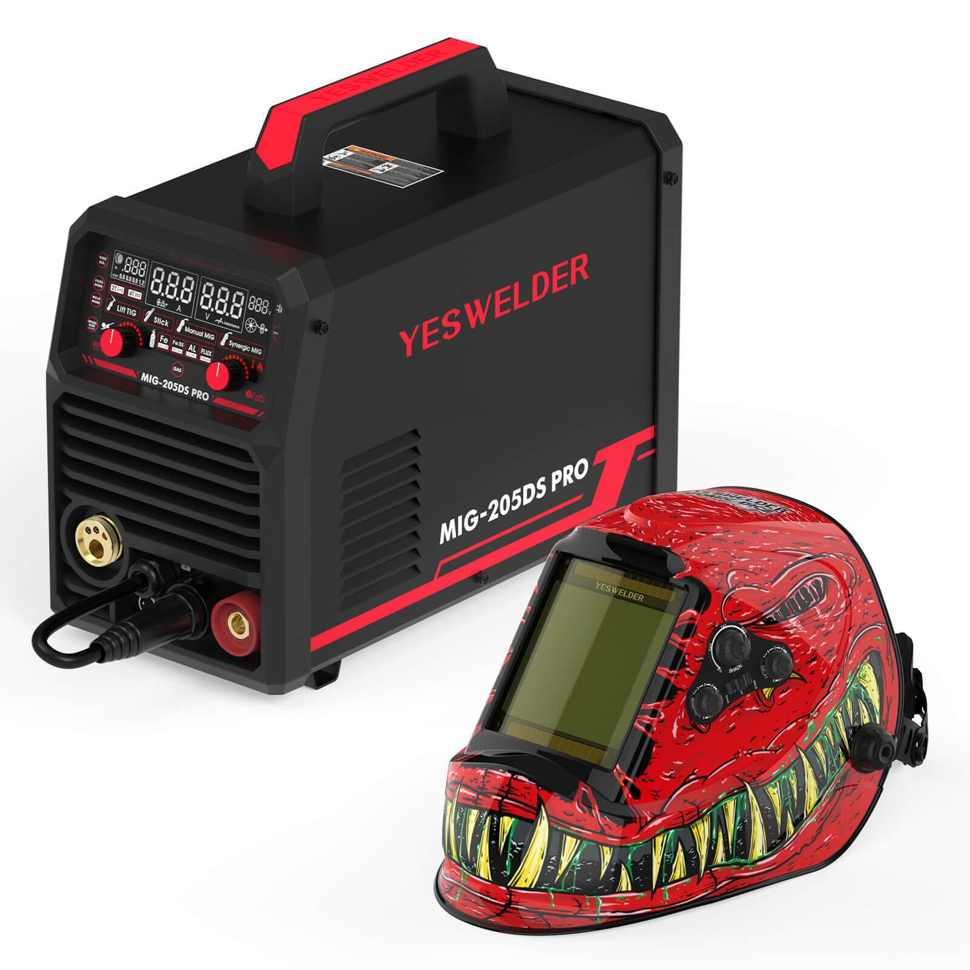 LYG-M800H-RH Welding Helmet + MIG-205DS-PRO Welder