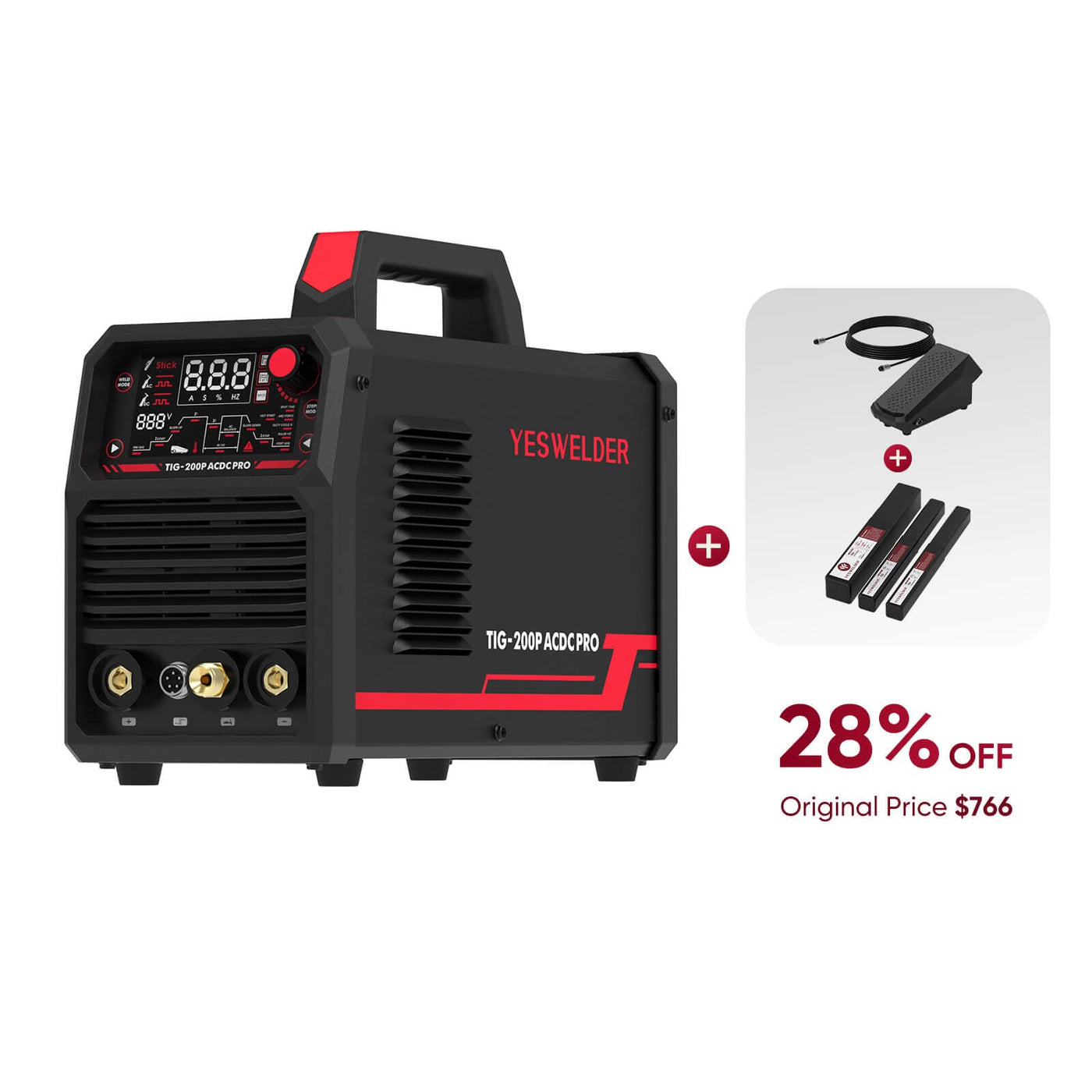 TIG-200P-ACDC-PRO AC/DC Aluminum TIG Welder +tig bundle