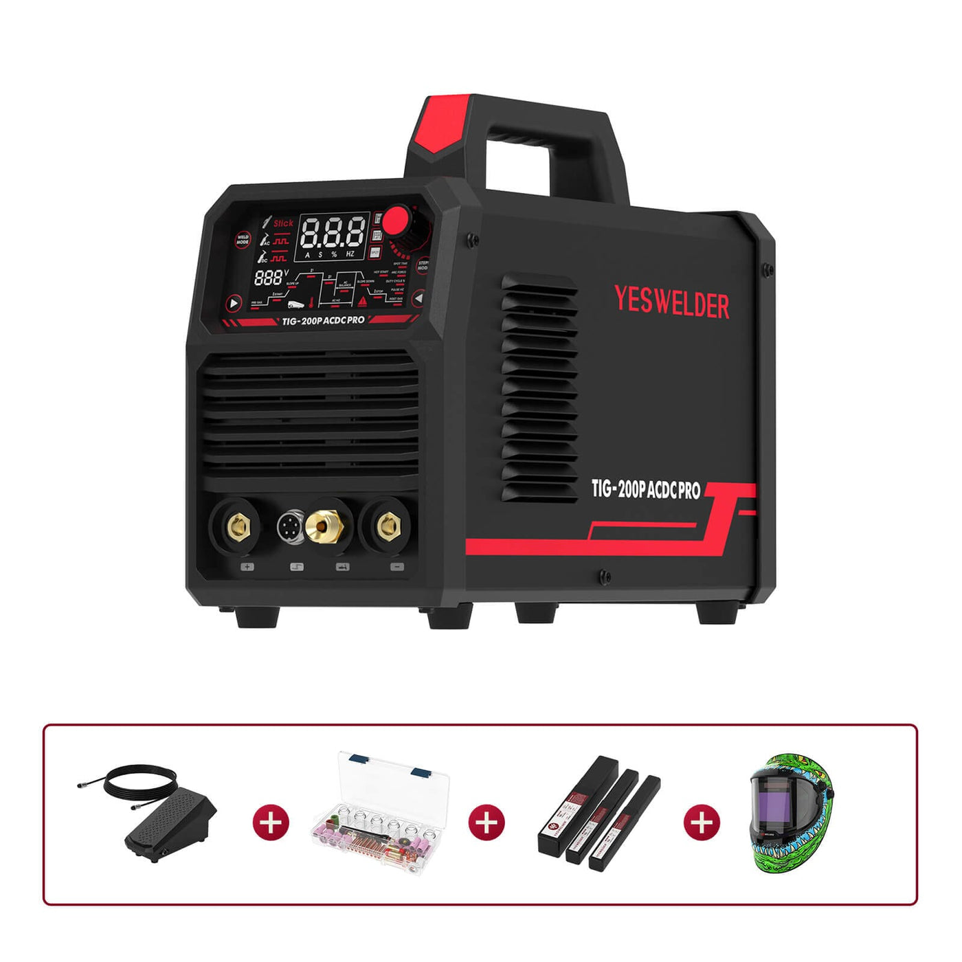 TIG-200P-ACDC-PRO AC/DC Aluminum TIG Welder Hardware > Tools > Welders & Plasma Cutters YesWelder Welder+Promo Bundle 