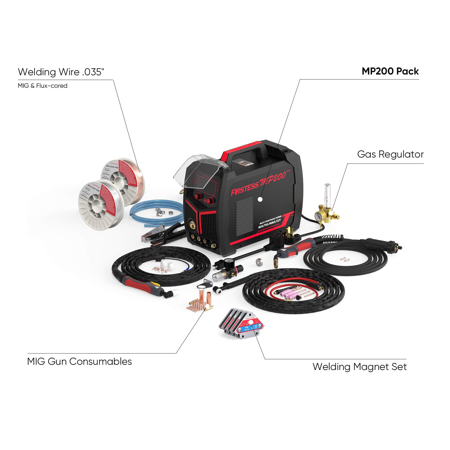 FIRSTESS MP200 5-in-1 Welder & Cutter Hardware > Tools > Welders & Plasma Cutters YesWelder Welder+Combo Bundle｜ Only $737.70 (Save $333.25) 